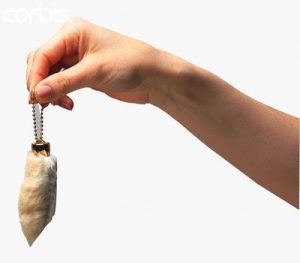 Hand Holding a Rabbit's Foot Key Chain --- Image by © Lawrence Manning/Corbis
